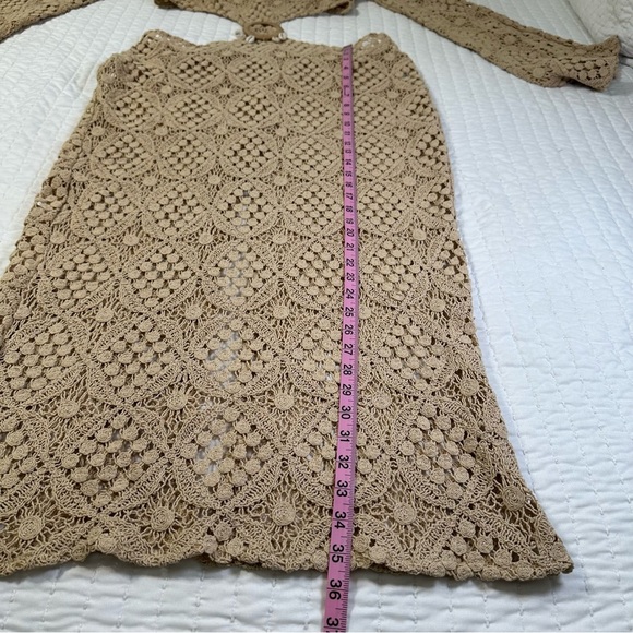 NWT Anthropologie BLITHE Crochet Cottogecore With Dramatic Trumpet Sleeve - Picture 3 of 16